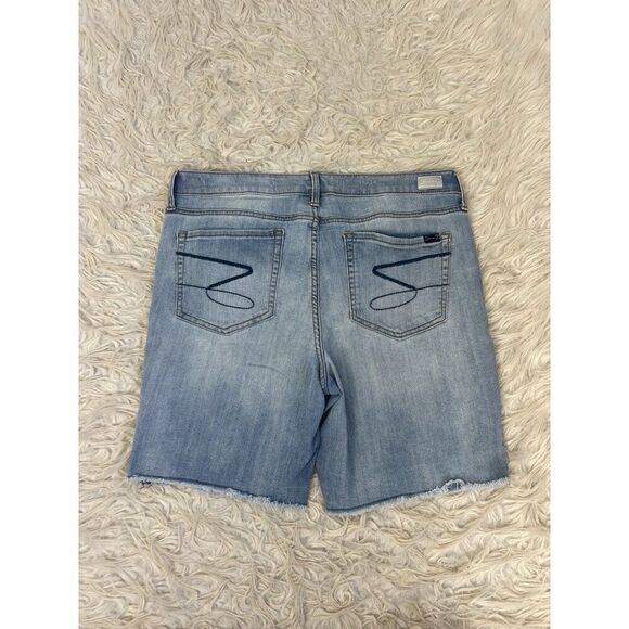 Seven7 Women's 9" Inseam Sunset Bermuda Shorts Jorts Fray Hem Size 14 - Picture 2 of 9
